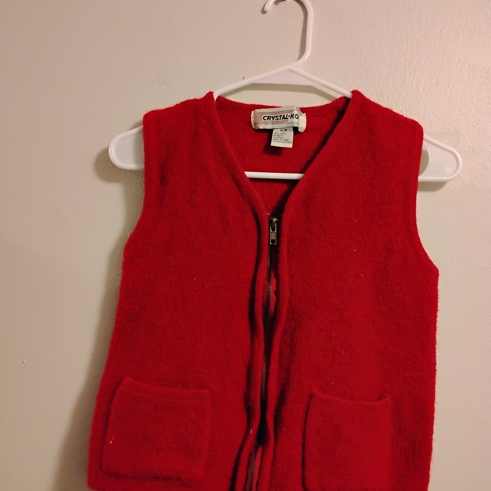 Crystal-Kobe Red Wool Vest